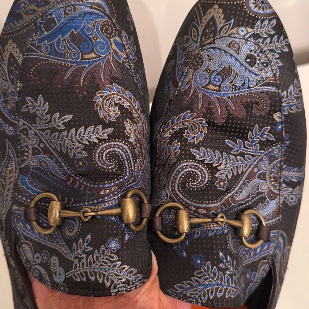 Tallia Men's Lorenzo bit paisley Loafers size 10 black dress shoes